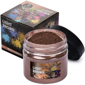 Слюдяний пігментний порошок LIGHT BROWN (Коричневий) для смоли мила макіяжу манікюру SOAP SHOP банка 57 грам