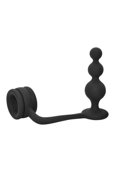 Кільце для пеніса Dream Toys Ramrod з анальною пробкою у формі кулі, чорне Sex Aura | Зображення 6