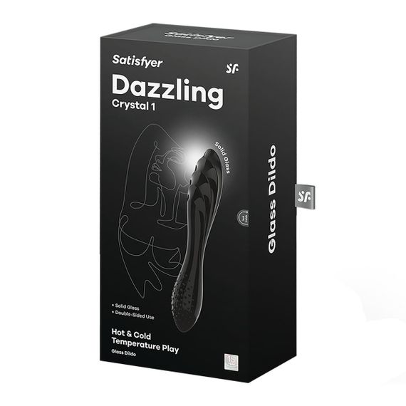 Скляний подвійний фалоімітатор Satisfyer Dazzling Crystal 1 для точки G чорний Sex Aura | Зображення 4