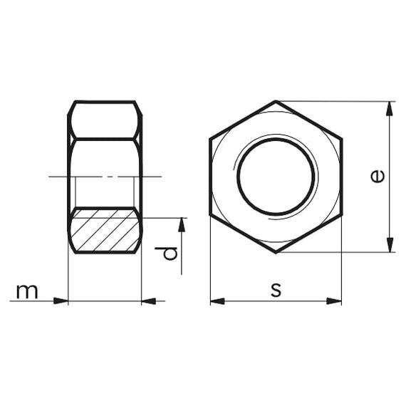 Шестигранна гайка з дрібною різьбою | Зображення 1