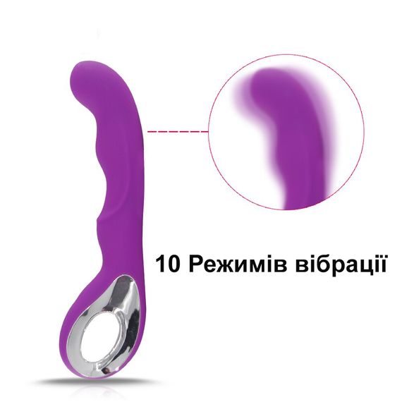 Вибратор вагинальный для стимуляции зоны G (USB, фиолетовый) | Зображення 1