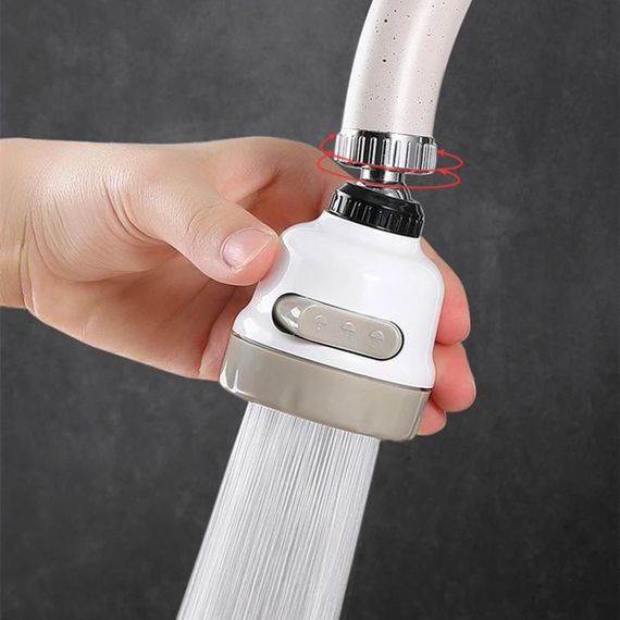 Поворотная насадка-аэратор на кран, 3 режима, Water Saver / Водосохраняющая насадка с поворотной головкой / | Зображення 2