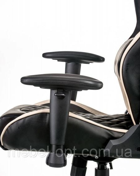 Геймерське крісло ЕxtrеmеRacе black-cream без підніжки, поперековим валиком, підголівником | Зображення 3