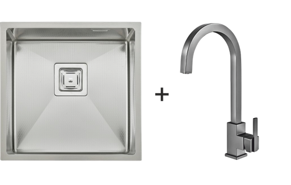 Мийка Quadro 44 Celldecor + Змішувач FKM 71 Inox 8213.401.0040