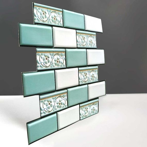 Декоративна ПВХ плитка на самоклейці мятная 300х300х5мм, ціна за 1 шт. (СПП-505) SW-00001139 | Зображення 2