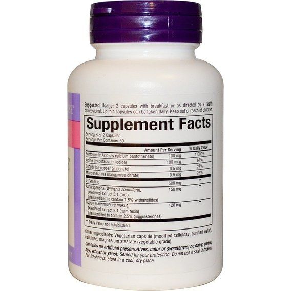 Комплекс для профілактики щитовидної залози Natural Factors WomenSense ThyroSense Thyroid Formula 60 Veg Caps NFS04940 | Зображення 1