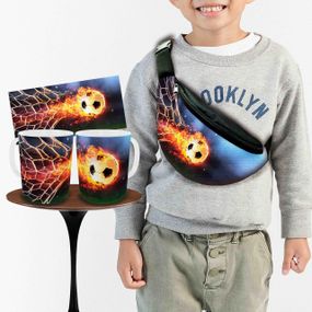 Набір: дитяча сумка-бананка+кружка Футбол 32х15см, бананка для хлопчика футболіста через плече на подарунок (00993)