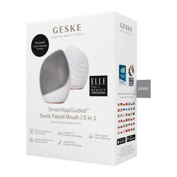 Електронна ультразвукова щітка для обличчя GESKE Sonic Facial Brush 5в1 starlight | Зображення 7