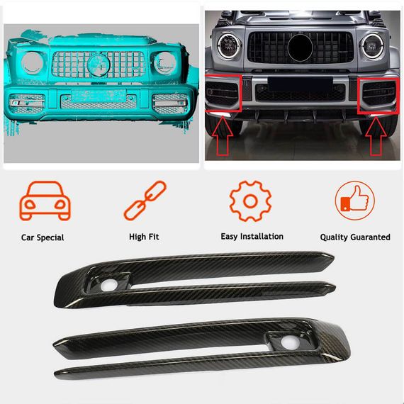 Карбоновые накладки на противотуманные фары (для G63 AMG) для Mercedes G сlass W463 2018-2024 гг | Зображення 1