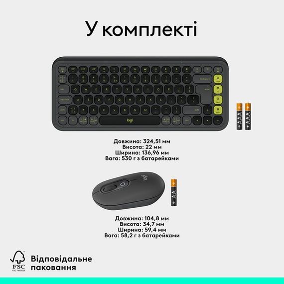 Комплект Logitech POP Icon Combo Bluetooth UA Graphite (920-013156) | Зображення 8
