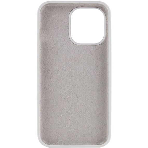 Чехол Silicone Case Full Protective (AA) NO LOGO для Apple iPhone 15 Pro (6.1") Белый / White | Зображення 1