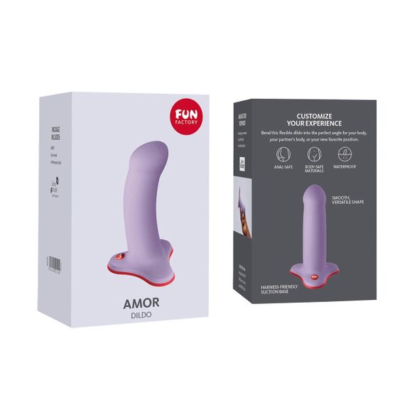 Фаллоимитатор Fun Factory AMOR, сиреневый, длина 14,6 см, диаметр 3,7 см, изогнутый | Зображення 5