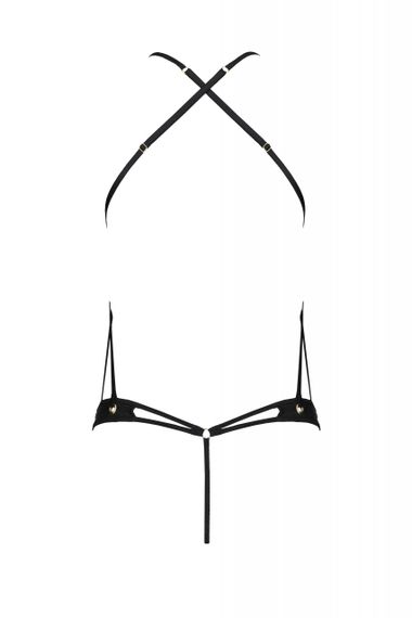 Боді з декоративними ремінцями та відкритим доступом, екошкіра TASMINA BODY black S/M - Passion | Зображення 3