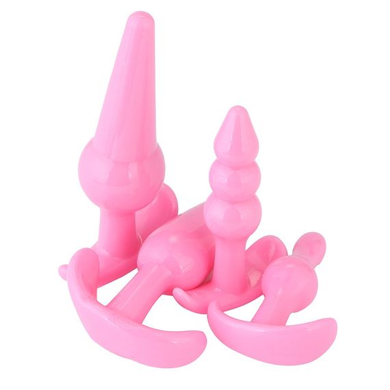 Набор анальных пробок розового цвета (размер XS,S,M,L) | Зображення 4