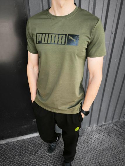 Чоловіча футболка Puma хакі | Зображення 1