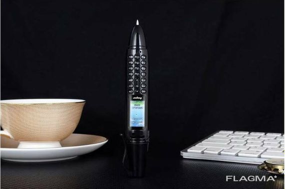 Ручка мобильный телефон портативный с камерой 0.08 MP и Bluetooth AK 007 (Чёрный) | Зображення 4