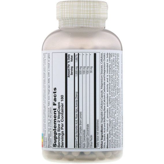 Витамин C Solaray Super Bio Vitamin C, Timed Release 360 Veg Caps SOR-04462 | Зображення 1