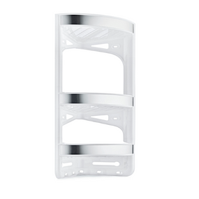 DECOR Поличка для душку кутова (12) ( х128 білий + малюнок металік)