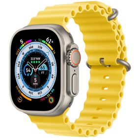 Ремінець Ocean Band для Apple Watch 38/40/41/42mm(ser.10) Синій / Deep navy Жовтий / Yellow