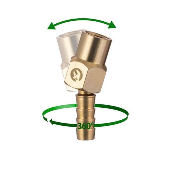 Шарнір поворотний, внутрішня різьба 1/4", на шланг 10 мм, латунь, INTERTOOL PT-2202 | Зображення 3