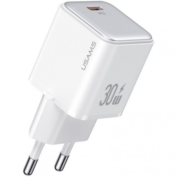 МЗП Usams US-CC186 PD30W (1USB-C) + кабель Type-C to Lightning White | Зображення 1