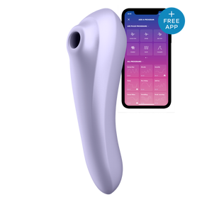 Двойной смарт вибратор с вакуумной стимуляцией Satisfyer Dual Pleasure сиреневый Sex Aura