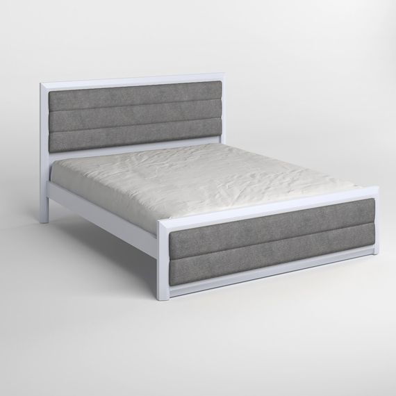 Двоспальне дерев'яне ліжко Mebigrand Барселона Б5 Сіро-блакитний (S2010R80B)/Аляска 93 (Сірий) 160х190 см (MBG-14264) | Зображення 1