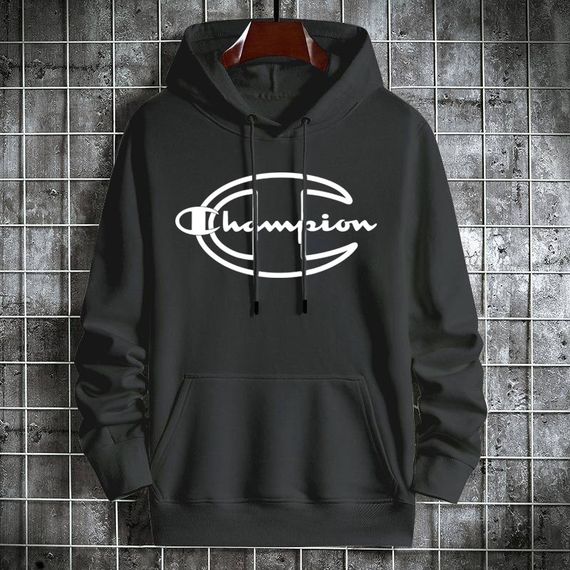 Мужской теплый худи на флисе с принтом OC2234 цвет черный, размер L