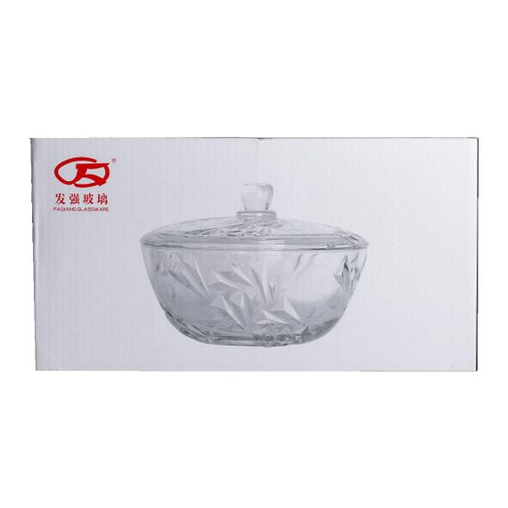 Салатниця скляна з кришкою 24 см під кришталь HP-YH-62 | Зображення 4