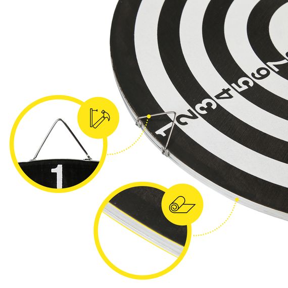 Дартс класичний Cornix Dartboard Game 2 в 1 40.5 см + 2 комплекти дротиків XR-0392 | Зображення 7