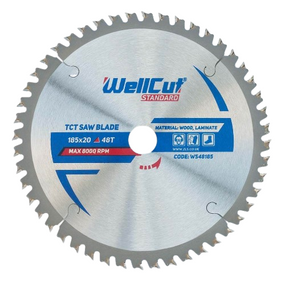Диск пиляльний для ламінату d185мм*20мм 48T WellCut NovoAbrasive