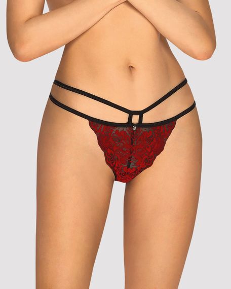 Трусики Obsessive Sugestina Bordeaux-Black L/XL Sex Aura