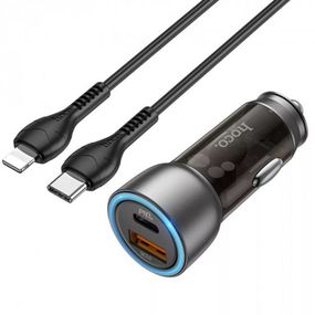 АЗУ Hoco NZ8 Sprinter PD43W+QC3.0 (1USB-A/1C) + кабель Type-C to Lightning Коричневый