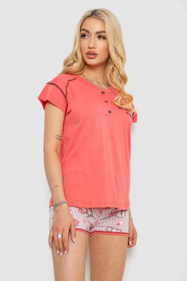 Пижама женская с принтом  -уценка, цвет коралловый, 243R0004-P14-U-2 | Зображення 2