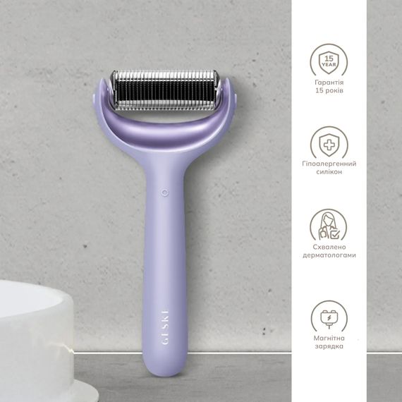 Ролик для голкової мезотерапії обличчя та тіла GESKE MicroNeedle Face&Body Roller 9в1 turquoise, Фіолетовий | Зображення 2