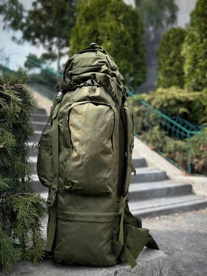 Рюкзак олива тактичний Каркасний 80л Olive Алюмінієва рама | Зображення 8