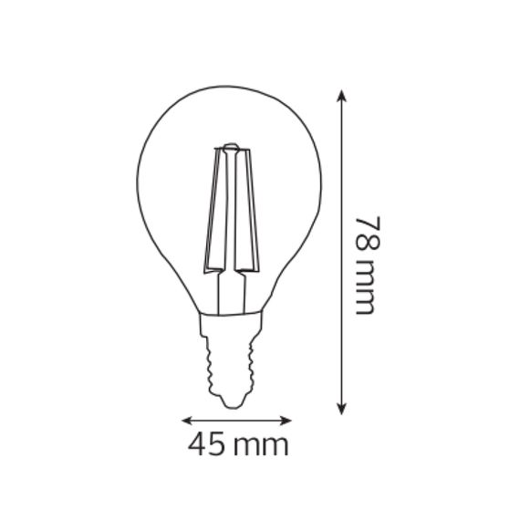 Лампа світлодіодна "FILAMENT BALL-6" 6W 4200К  E14 | Зображення 1