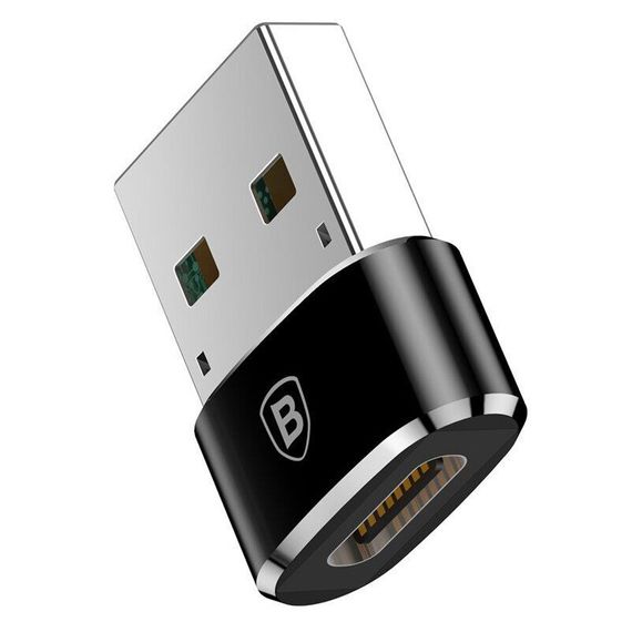 Перехідник Baseus USB Male To Type-C Female Adapter Converter 3A (CAAOTG-01) Чорний | Зображення 3