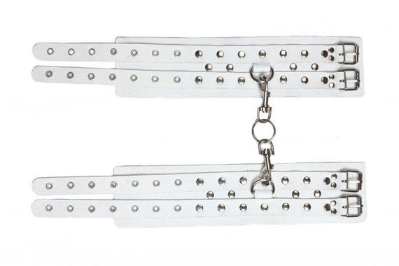 Оковы Leather Double Fix Leg Cuffs, White sexstyle | Зображення 1