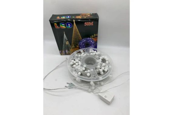 Гірлянда на котушці, від мережі, Buble 50м, 8 режимів, Мультик/ Світлодіодна гірлянда на ялинку | Зображення 4