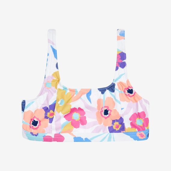 Верх купальника Nora для дівчат білий з квітковим принтом - 8-9 р 131-140 см | Зображення 4