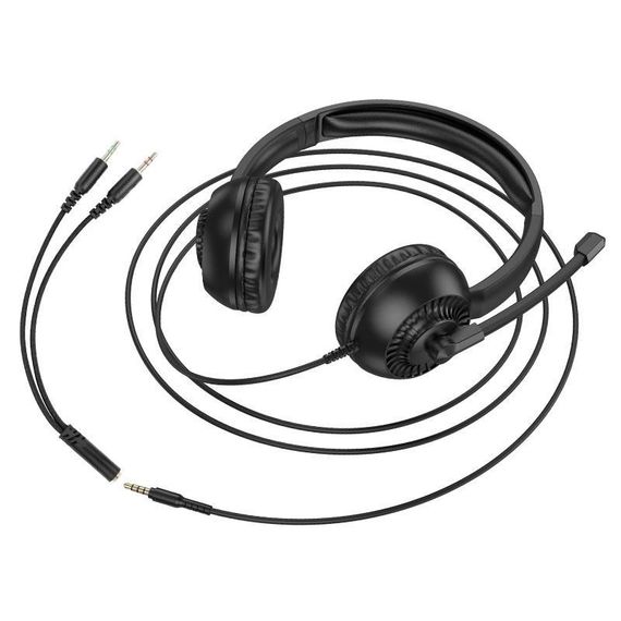 Накладные наушники Hoco W112 Pures (3.5mm/1.8m) Black | Зображення 4