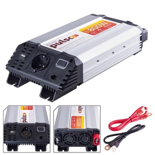 Перетворювач напруги PULSO/IMU-1520/12V-220V/1500W/USB-5VDC2.0A/мод.хвиля/клеми | Зображення 4