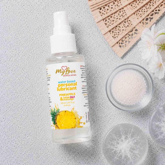 2в1 лубрикант та масажний гель - MyLove Aroma Series Intim&Massage Pineapple, 50 мл Sex Aura | Зображення 2