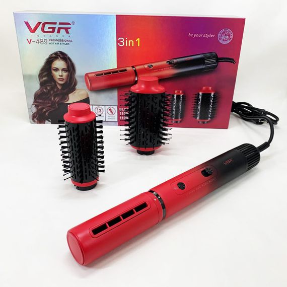 Хорошая фен щетка вращающаяся VGR V-489, Фен для укладки средних волос Стайлер расческа для волос UG-41 | Зображення 3