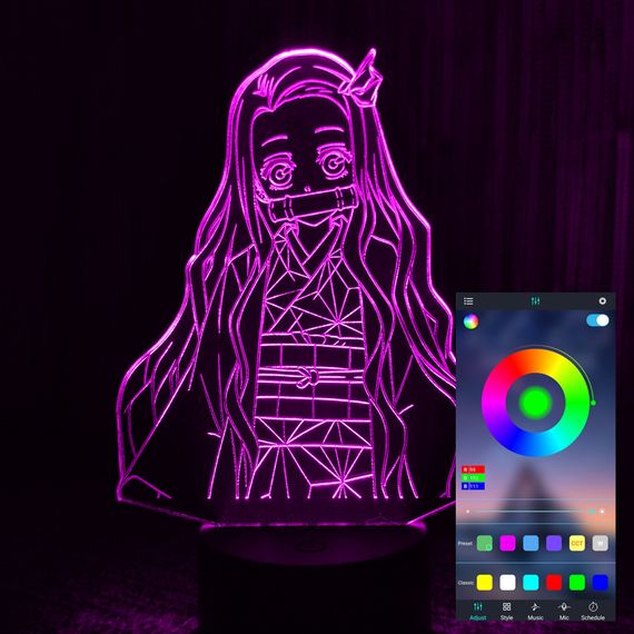 Акриловый светильник-ночник управление с телефона Незуко Камадо 3 tty-n001373