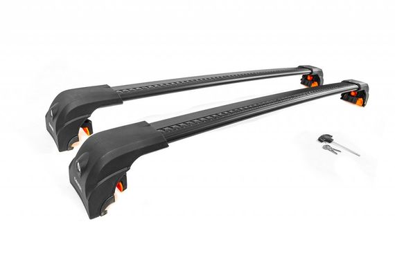 Поперечины на интегрированные рейлинги Ecem V2 120 см (2 шт) Черный для Volvo XC90 2015- гг | Зображення 2