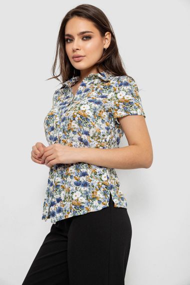 Блуза жіноча з принтом, колір джинс, 230R1507-5 | Зображення 2