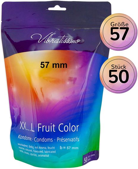 Презервативи - Vibratissimo XX ... L Fruit Color, 57 мм, 50 шт. | Зображення 3