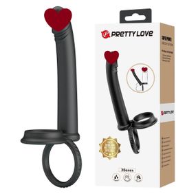 Силіконова насадка на член для подвійного проникнення Moses waterproof sexstyle